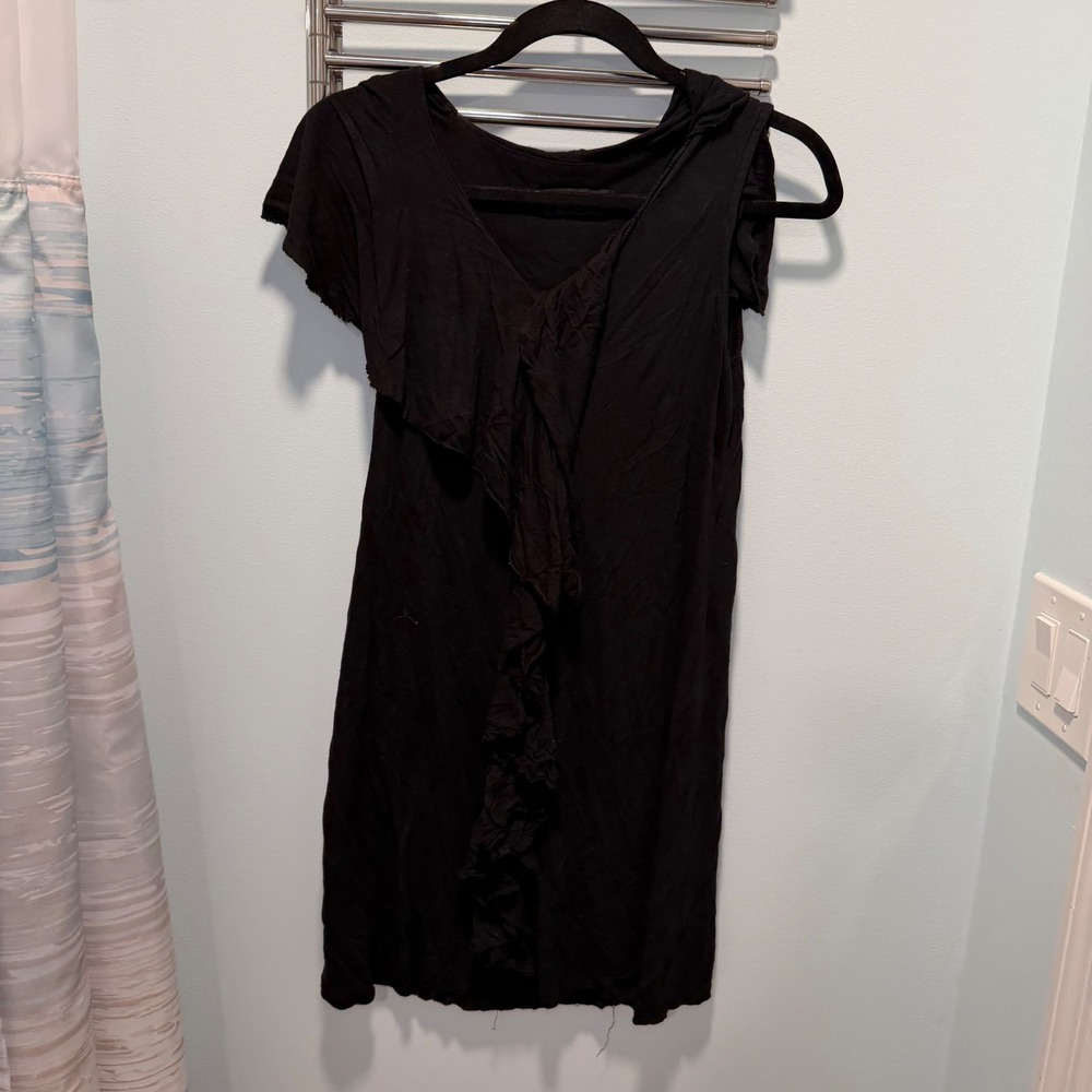 Mossimo Ruffle Mini Dress Black Small Boho Casual Summer Wear